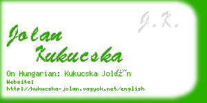 jolan kukucska business card